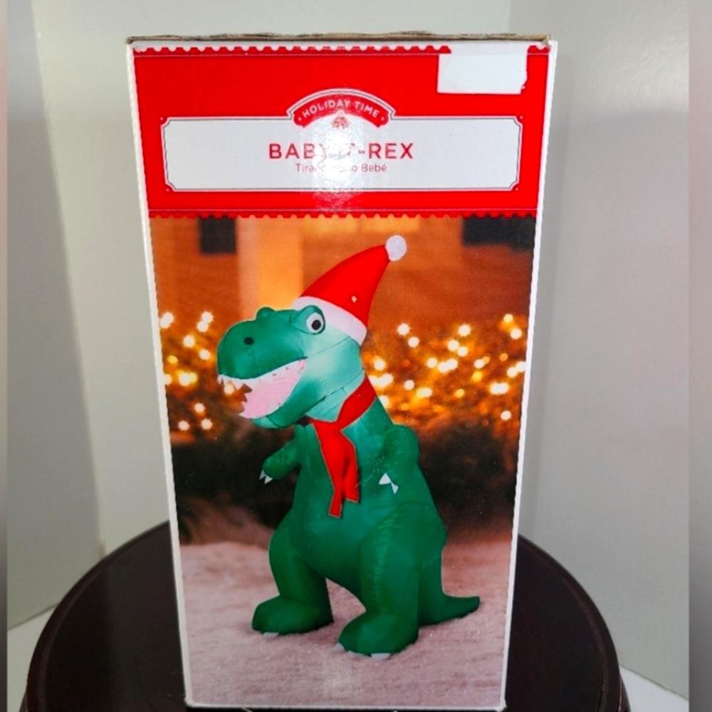 Inflatable T-rex Christmas Decor